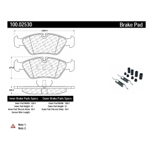 Centric Formula 100 Series™ OEM Brake Pads for 1987 BMW 635CSi - 100.02530