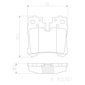 brembo Premium Ceramic Rear Disc Brake Pads for 2014 Lexus LS600h - P83076N