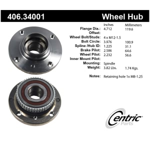 Centric Premium™ Hub And Bearing Assembly for BMW 325i - 406.34001