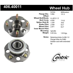 Centric Premium™ Wheel Bearing And Hub Assembly for 1992 Honda Accord - 406.40011