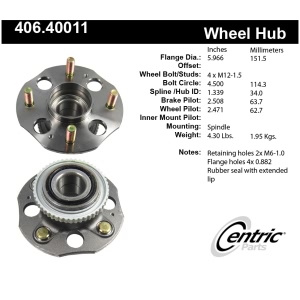Centric Premium™ Wheel Bearing And Hub Assembly for 1991 Honda Accord - 406.40011