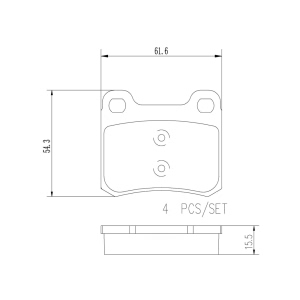 brembo Premium Ceramic Rear Disc Brake Pads for Mercedes-Benz 300D - P50013N