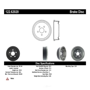 Centric Premium Rear Brake Drum for Buick Skyhawk - 122.62020