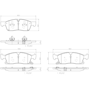 brembo Premium Ceramic Front Disc Brake Pads for 2016 Dodge Durango - P37017N