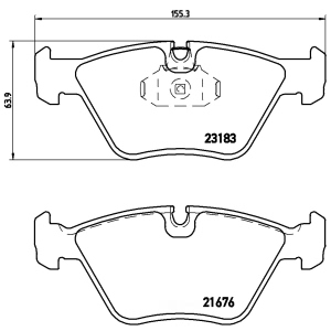 brembo Premium Low-Met OE Equivalent Front Brake Pads for 2007 BMW X3 - P06043