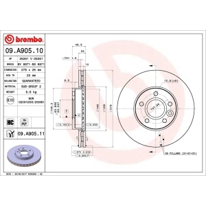 brembo UV Coated Series Front Brake Rotor for 2016 Ford C-Max - 09.A905.11