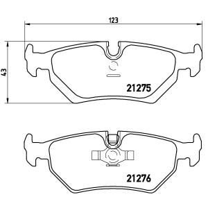 brembo Premium Low-Met OE Equivalent Rear Brake Pads for 1994 Jaguar XJS - P36008