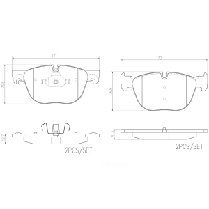 brembo Premium Ceramic Front Disc Brake Pads for 2010 BMW X5 - P06049N