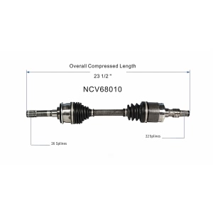 GSP North America Front Passenger Side CV Axle Assembly for 1990 Geo Tracker - NCV68010