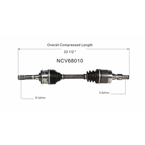 GSP North America Front Passenger Side CV Axle Assembly for 1996 Suzuki Sidekick - NCV68010