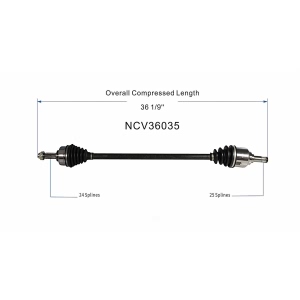 GSP North America Front Driver Side CV Axle Assembly for 1984 Honda Prelude - NCV36035