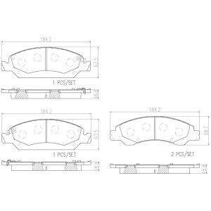 brembo Premium Ceramic Front Disc Brake Pads for 2015 GMC Yukon - P09015N