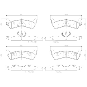 brembo Premium Ceramic Rear Disc Brake Pads for Mercury Mountaineer - P24042N