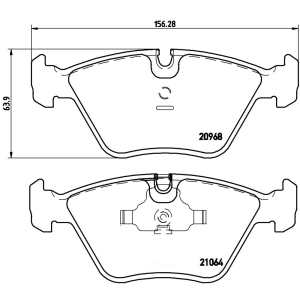 brembo Premium Low-Met OE Equivalent Front Brake Pads for BMW 735i - P06012