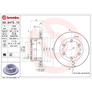 brembo OE Replacement Rear Brake Rotor for 2004 Dodge Sprinter 3500 - 09.8475.10