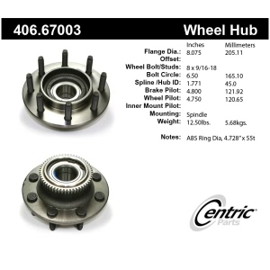 Centric Premium™ Wheel Bearing And Hub Assembly for 2000 Dodge Ram 2500 - 406.67003
