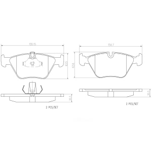 brembo Premium Ceramic Front Disc Brake Pads for 2000 BMW 528i - P06065N