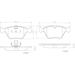 brembo Premium Ceramic Front Disc Brake Pads for 2003 BMW 525i - P06065N