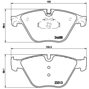 brembo Premium Low-Met OE Equivalent Front Brake Pads for 2013 BMW 640i Gran Coupe - P06074
