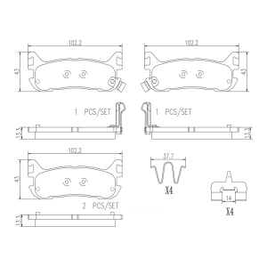 brembo Premium Ceramic Rear Disc Brake Pads for 2004 Mazda Miata - P49021N