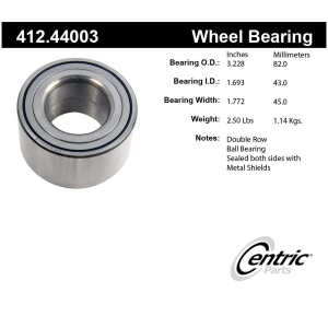 Centric Premium™ Front Driver Side Double Row Wheel Bearing for Toyota Sienna - 412.44003