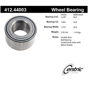 Centric Premium™ Front Driver Side Double Row Wheel Bearing for 1994 Toyota MR2 - 412.44003