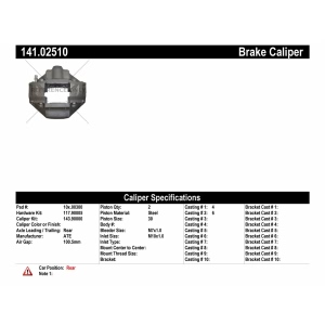 Centric Remanufactured Semi-Loaded Rear Driver Side Brake Caliper for Alfa Romeo - 141.02510