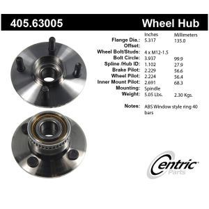 Centric Premium™ Wheel Bearing And Hub Assembly for Plymouth Neon - 405.63005