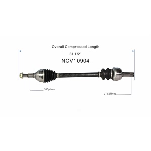 GSP North America Rear Driver Side CV Axle Assembly for Pontiac Solstice - NCV10904