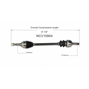 GSP North America Rear Driver Side CV Axle Assembly for 2008 Pontiac Solstice - NCV10904