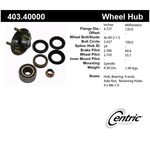 Centric Premium™ Wheel Hub Repair Kit for Honda Prelude - 403.40000