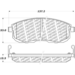 Centric Posi Quiet Pro™ Ceramic Front Disc Brake Pads for 2009 Nissan Versa - 500.08151