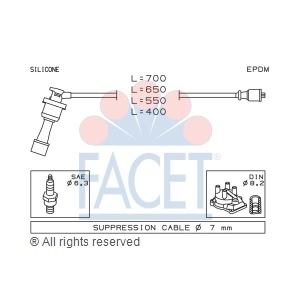 facet Spark Plug Wire Set for Dodge Colt - 4.9401
