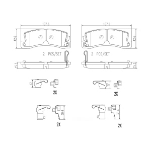 brembo Premium Ceramic Rear Disc Brake Pads for 2000 Toyota Solara - P83015N