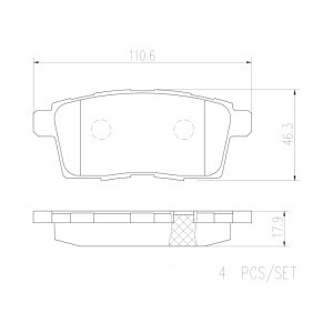 brembo Premium Ceramic Rear Disc Brake Pads for 2012 Mazda CX-7 - P49041N