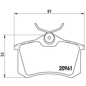 brembo Premium Low-Met OE Equivalent Rear Brake Pads for 1991 Volkswagen Corrado - P61088