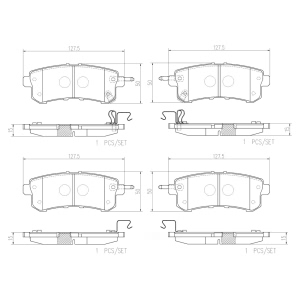 brembo Premium Ceramic Rear Disc Brake Pads for Infiniti - P56082N