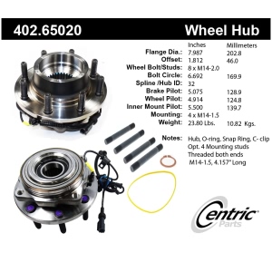 Centric Premium™ Wheel Bearing And Hub Assembly for 2007 Ford F-350 Super Duty - 402.65020
