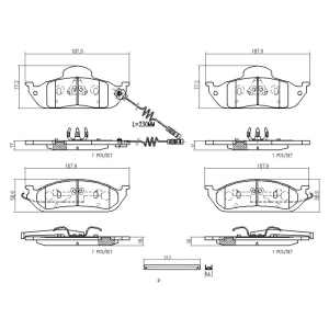 brembo Premium Ceramic Front Disc Brake Pads for 2002 Mercedes-Benz ML320 - P50039N