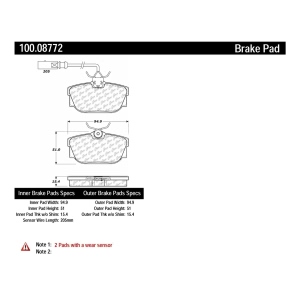 Centric Original Equipment Formula Brake Pads With Hardware for 2002 Volkswagen EuroVan - 100.08772