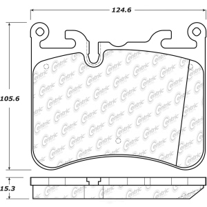 Centric Posi Quiet™ Semi-Metallic Rear Disc Brake Pads for Jaguar XKR-S - 104.17640