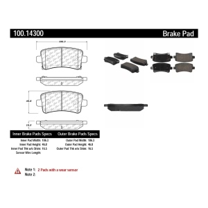 Centric Formula 100 Series™ OEM Brake Pads for 2010 Buick LaCrosse - 100.14300