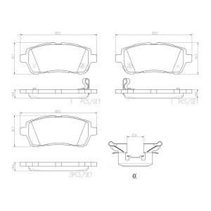 brembo Premium Ceramic Front Disc Brake Pads for Mazda 2 - P16013N