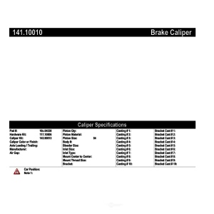 Centric Semi-Loaded Brake Caliper for Peugeot - 141.10010