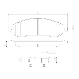 brembo Premium Ceramic Front Disc Brake Pads for 2005 Mercury Monterey - P56092N