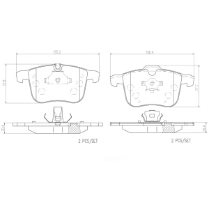 brembo Premium Ceramic Front Disc Brake Pads for 2003 Saab 9-3 - P59046N