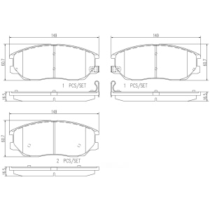 brembo Premium Ceramic Front Disc Brake Pads for 2004 Kia Amanti - P30028N