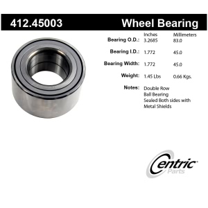 Centric Premium™ Rear Passenger Side Double Row Wheel Bearing for Mazda RX-7 - 412.45003