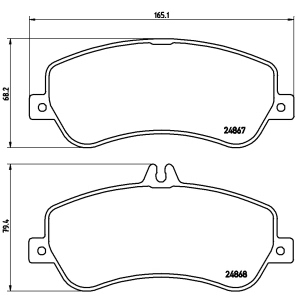 brembo Premium Low-Met OE Equivalent Front Brake Pads for 2014 Mercedes-Benz GLK350 - P50086