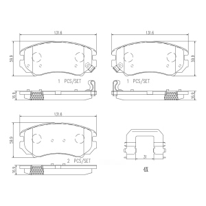 brembo Premium Ceramic Front Disc Brake Pads for Kia Sportage - P30018N